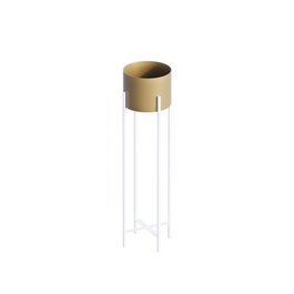Aberto Design Maceta Decorativa GED-025-C Blanco y Dorado